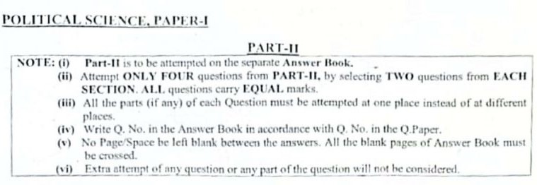 CSS Past Paper Political Science Paper-I 2024