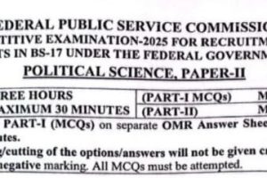 CSS Past Paper Political Science Paper-II 2025