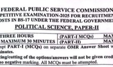 CSS Past Paper Political Science Paper-II 2025