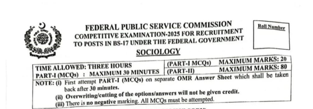 CSS Past Paper Sociology 2025