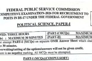 CSS Past Paper Political Science-I 2026